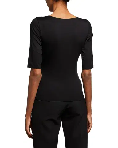 Emporio Armani Half-Sleeve Jersey Top | Thumbnail 1