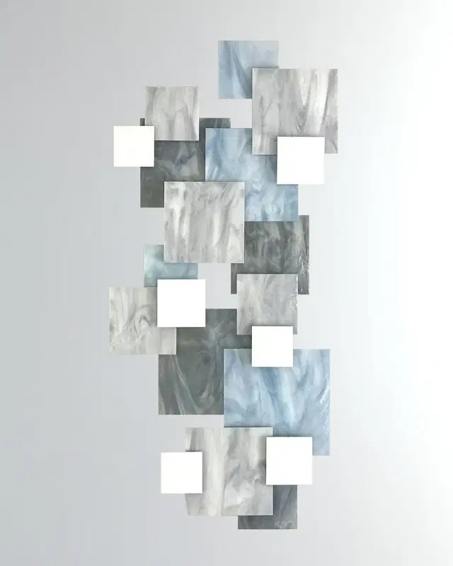Karo Studios Glacial Vertical Glass Wall Sculpture