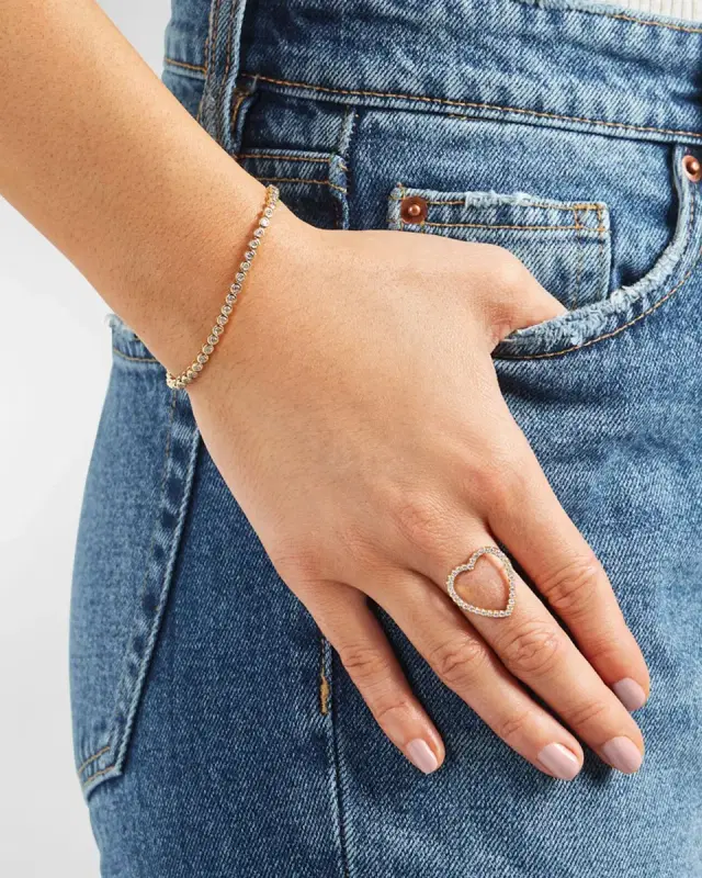 18k Yellow Gold Large Open Heart Ring