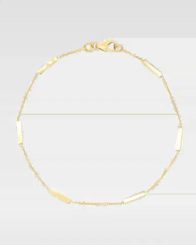 Jennifer Meyer 18K Bar By-the-Inch Bracelet on 14k Chain | Thumbnail 2