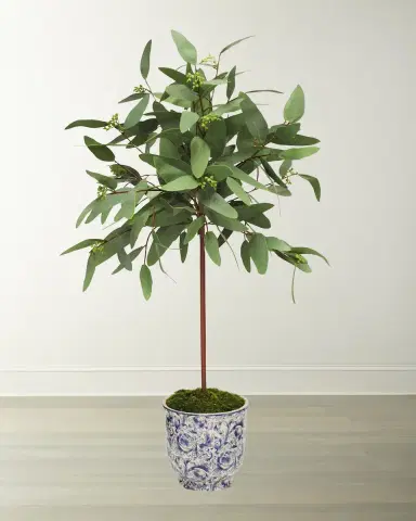Winward Home Long Eucalyptus in Cache Pot | Thumbnail 1