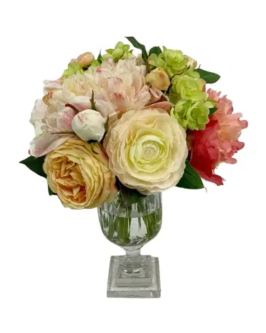 Winward Home Peony Rose Arrangement in Cut Vase | Thumbnail 1