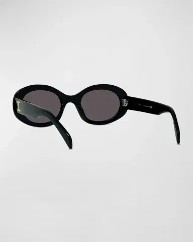 Celine Triomphe Logo Oval Acetate Sunglasses | Thumbnail 2 Celine Triomphe Logo Oval Acetate Sunglasses | Thumbnail 2