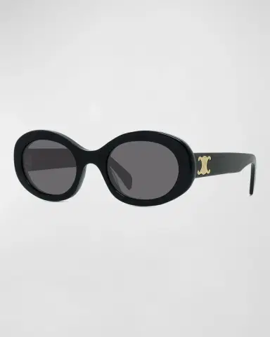 Celine Triomphe Logo Oval Acetate Sunglasses | Thumbnail 3 Celine Triomphe Logo Oval Acetate Sunglasses | Thumbnail 3