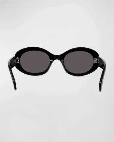 Celine Triomphe Logo Oval Acetate Sunglasses | Thumbnail 5 Celine Triomphe Logo Oval Acetate Sunglasses | Thumbnail 5