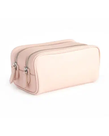 ROYCE New York Monogrammed Double Zip Leather Toiletry Bag, Personalized | Thumbnail 3