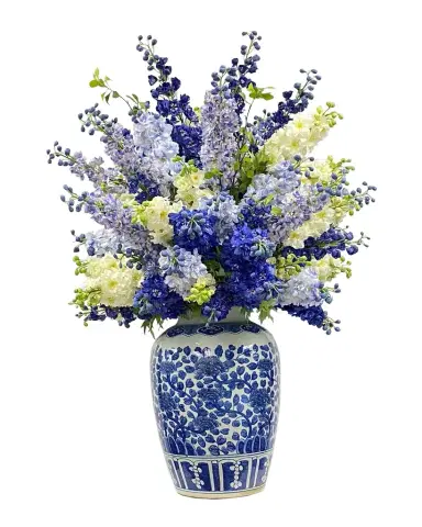 Winward Home Delphinium Mixed Faux Floral Arrangement in Pot | Thumbnail 1