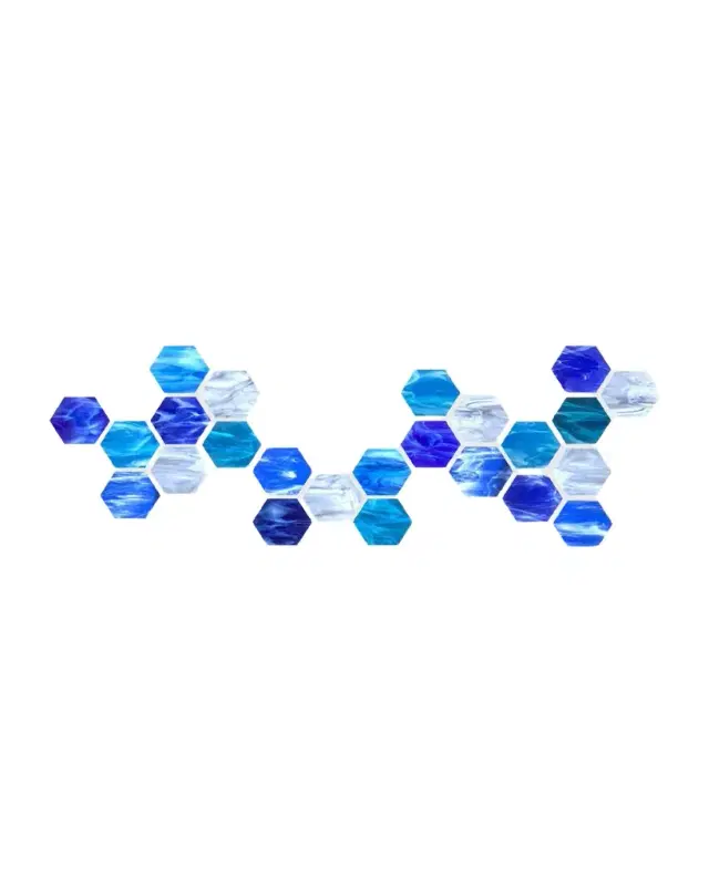 Karo Studios Water Hexagonal Glass Wall Sculpture