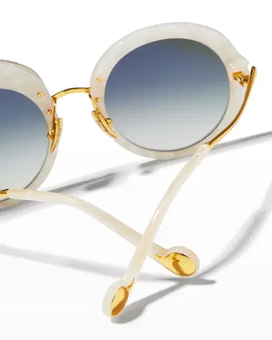 Anna-Karin Karlsson Rose et la Roue Round Crystal-Embellished Leopard Sunglasses | Thumbnail 4