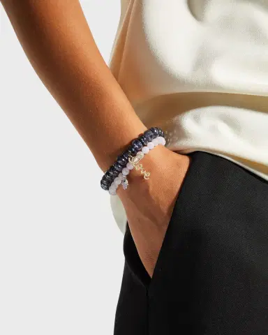 Sydney Evan Medium Love Script on 10mm Iolite Bracelet | Thumbnail 8 Sydney Evan Medium Love Script on 10mm Iolite Bracelet | Thumbnail 8