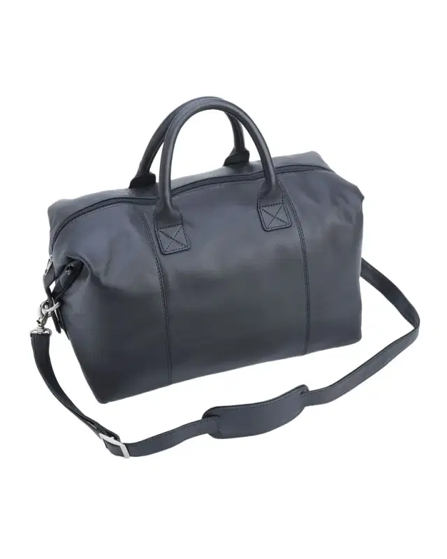 Royce New York Monogrammed Leather Overnight Duffel Bag, Personalized