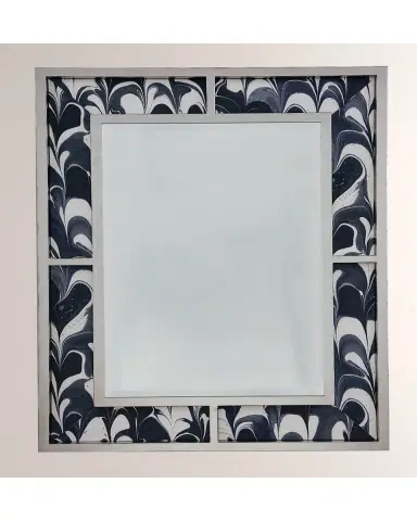 Port 68 Bedford Mirror with Black Orchid Fabric | Thumbnail 2