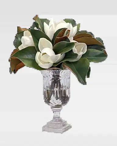 Winward Home Magnolia Faux Floral Arrangement in Striped Vase | Thumbnail 2