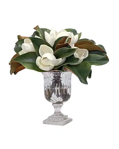 Winward Home Magnolia Faux Floral Arrangement in Striped Vase | Thumbnail 3