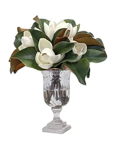 Winward Home Magnolia Faux Floral Arrangement in Striped Vase | Thumbnail 1