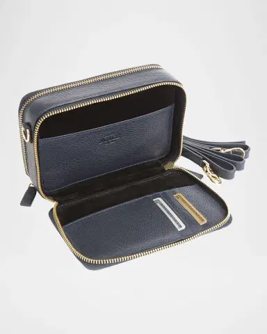 Royce New York Monogrammed Leather Crossbody Bag, Personalized | Thumbnail 4
