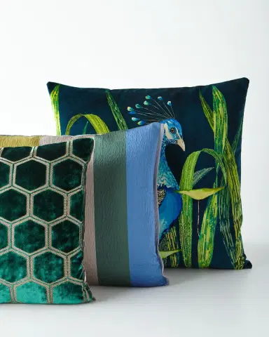 Designers Guild Manipur Azure Pillow | Thumbnail 3 Designers Guild Manipur Azure Pillow | Thumbnail 3