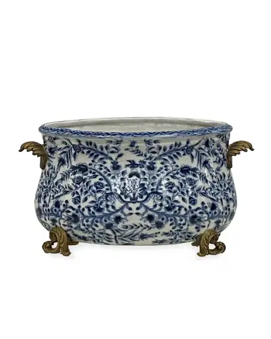 Winward Home Blue and White Round Planter | Thumbnail 2