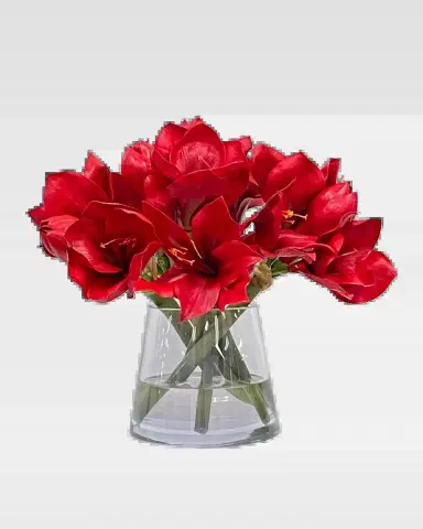 Winward Home Amaryllis Faux-Floral Arrangement in Vase | Thumbnail 2