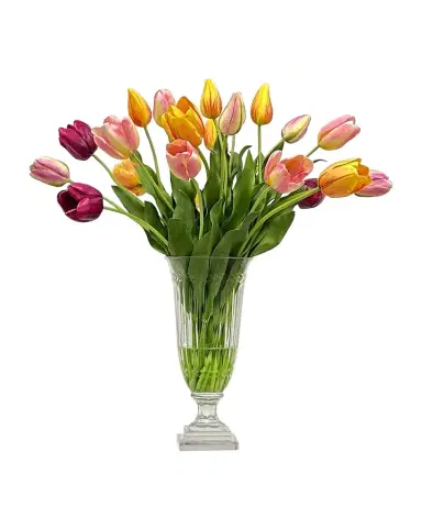 Winward Home Tulip Mix-In Faux Floral Arrangement in Cut Vase | Thumbnail 1