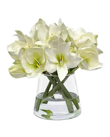 Winward Home Amaryllis Faux-Floral Arrangement in Vase | Thumbnail 1