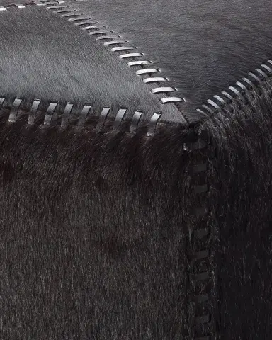Jamie Young Small Espresso Hair Hide Ottoman | Thumbnail 2 Jamie Young Small Espresso Hair Hide Ottoman | Thumbnail 2