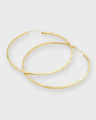 Jennifer Meyer Medium Hammered Bangle Hoop Earrings | Thumbnail 3