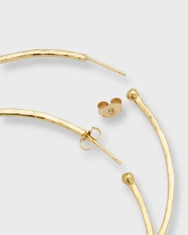 Jennifer Meyer Medium Hammered Bangle Hoop Earrings | Thumbnail 4