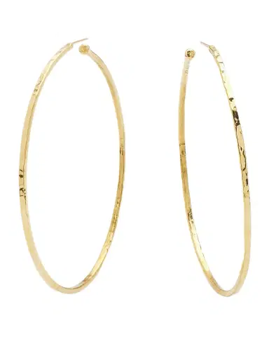 Jennifer Meyer Medium Hammered Bangle Hoop Earrings | Thumbnail 1