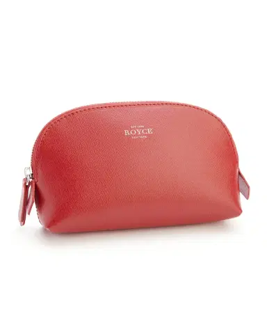 Royce New York Monogrammed Compact Leather Cosmetic Bag | Thumbnail 3