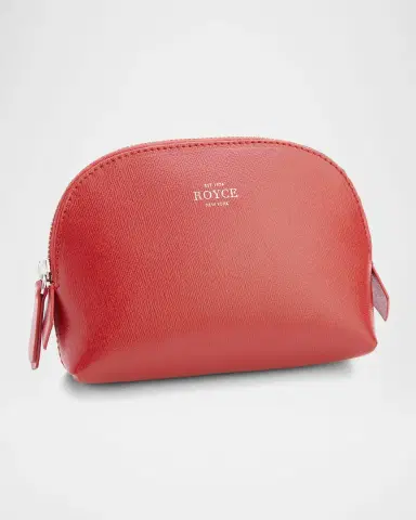 Royce New York Monogrammed Compact Leather Cosmetic Bag | Thumbnail 5