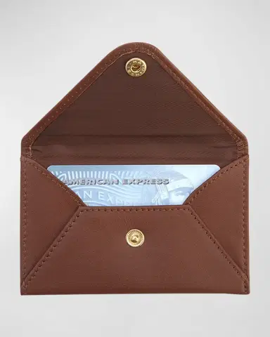 ROYCE New York Monogrammed Leather Envelope Style Card Holder, Personalized | Thumbnail 2