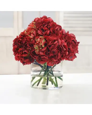 Winward Home Hydrangea Faux-Floral Arrangement in Vase | Thumbnail 1
