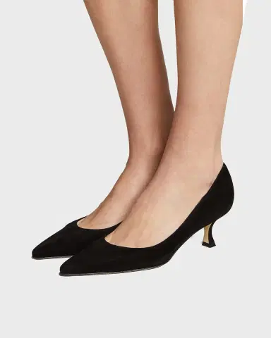 Manolo Blahnik 50mm Srila Suede Kitten Heel Pumps | Thumbnail 2 Manolo Blahnik 50mm Srila Suede Kitten Heel Pumps | Thumbnail 2