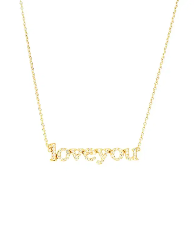 18k Diamond Love You Necklace