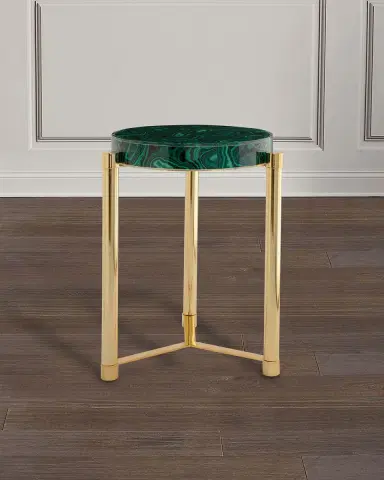 Port 68 Malachite Style Gold Accent Table | Thumbnail 1 Port 68 Malachite Style Gold Accent Table | Thumbnail 1