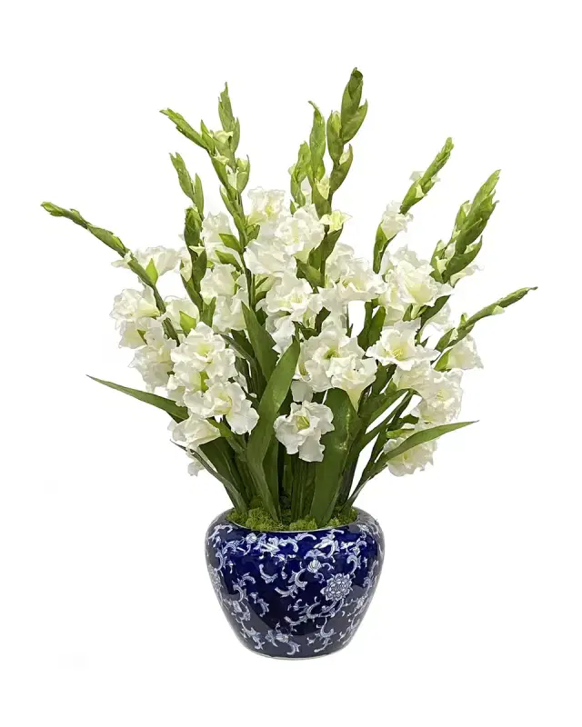 Winward Home Gladiolus Arrangement in Bowl Vase