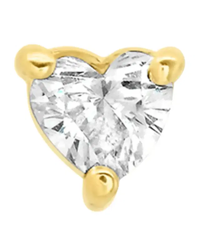 Heart-Cut Diamond Stud Earring, Single Heart-Cut Diamond Stud Earring, Single