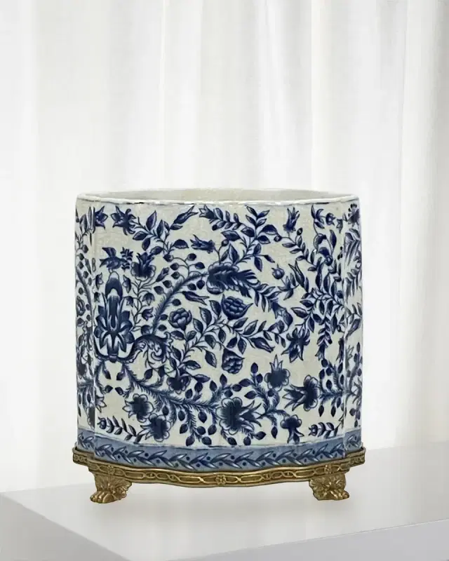 Winward Home Blue and White High Box