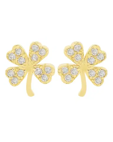 Jennifer Meyer Mini Diamond Four-Leaf Clover Stud Earrings | Thumbnail 1