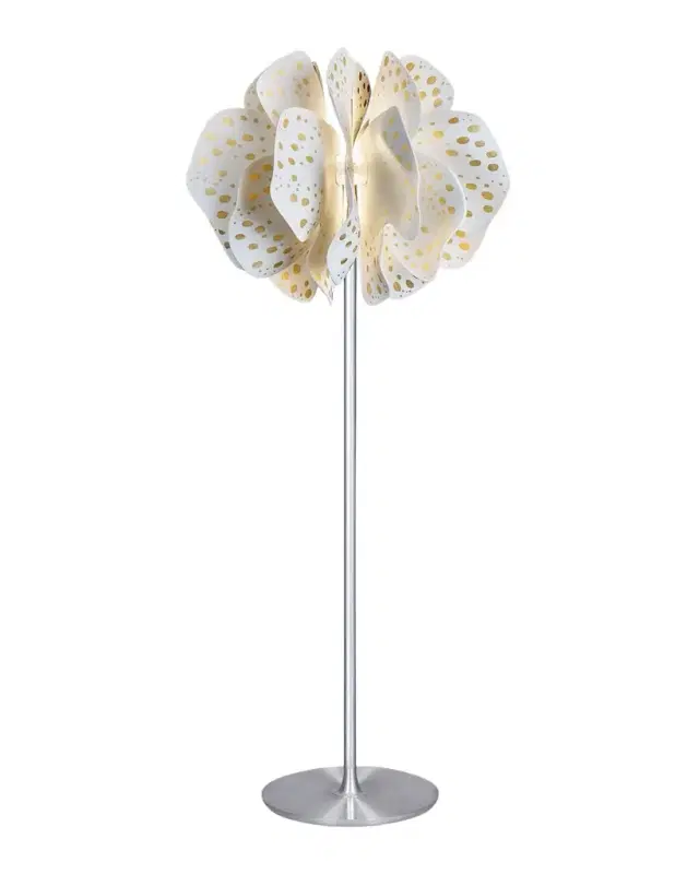 Lladro Nightbloom White Gold Floor Lamp