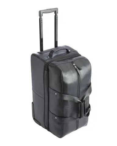 Royce New York Monogrammed Leather Executive Rolling Duffel Suitcase, Personalized | Thumbnail 1