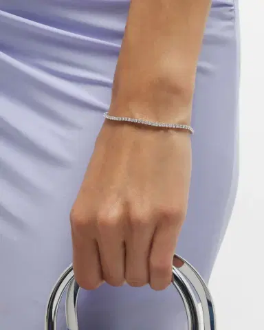 Neiman Marcus Diamonds 18K White Gold Diamond Tennis Bracelet, 2.11tcw, 7"L | Thumbnail 1