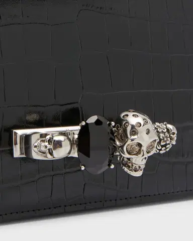 Alexander McQueen Shiny Croc-Embossed Jeweled Shoulder Bag | Thumbnail 5 Alexander McQueen Shiny Croc-Embossed Jeweled Shoulder Bag | Thumbnail 5