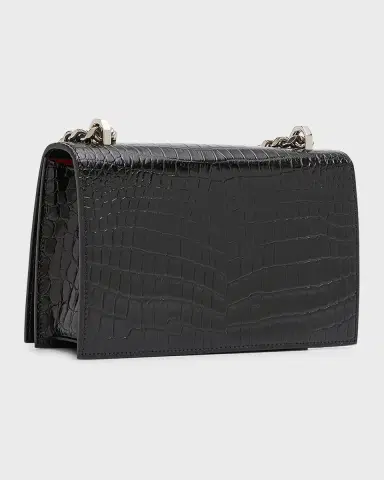 Alexander McQueen Shiny Croc-Embossed Jeweled Shoulder Bag | Thumbnail 6 Alexander McQueen Shiny Croc-Embossed Jeweled Shoulder Bag | Thumbnail 6