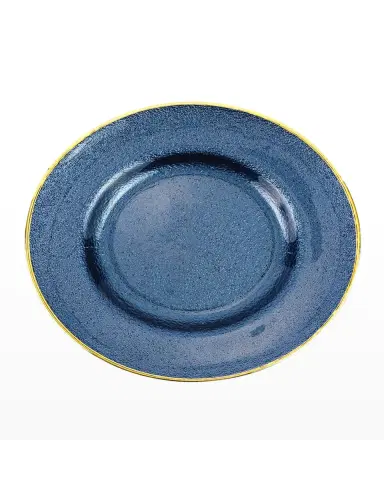 Vietri Metallic Glass Sapphire Salad Plate | Thumbnail 2