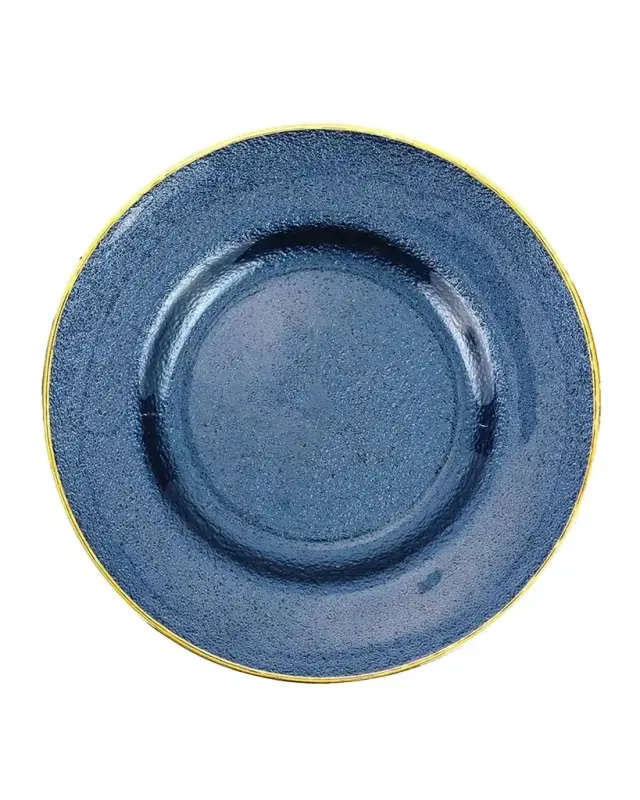 Vietri Metallic Glass Sapphire Salad Plate