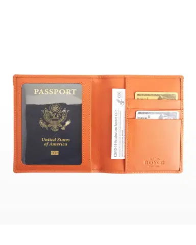 Royce New York Personalized Leather RFID-Blocking Passport Wallet with Vaccine Card Pocket | Thumbnail 3 Royce New York Personalized Leather RFID-Blocking Passport Wallet with Vaccine Card Pocket | Thumbnail 3