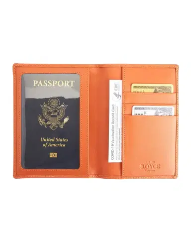 Royce New York Personalized Leather RFID-Blocking Passport Wallet with Vaccine Card Pocket | Thumbnail 1 Royce New York Personalized Leather RFID-Blocking Passport Wallet with Vaccine Card Pocket | Thumbnail 1