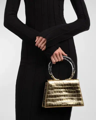 ALEXIS BITTAR Lucite Quad Croc-Embossed Top-Handle Bag | Thumbnail 2